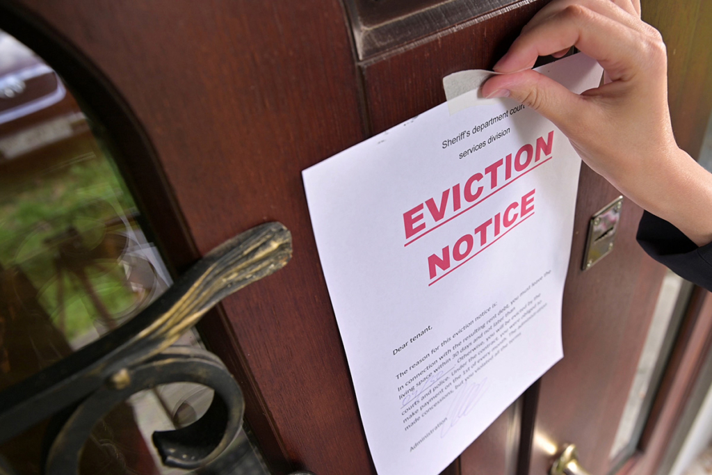 eviction notice posted on front door