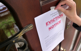 eviction notice posted on front door